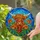 Highland Cow Stained Glass Art with Shaggy Fur, Marigolds & Blue Sky Mosaic Stained Glass Suncatcher - 2