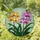 Tiffany Style Stained Glass Blooming Orchid Flowers, Golden Yellow Fuchsia Colorful Intricate Art Stained Glass Suncatcher - 1