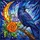 Majestic Raven Stained Glass Art - Glowing Jewel Tone Tiffany Style Moon Blossom Stained Glass Suncatcher - 5