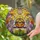 Grinning Jack-o'-lantern DJ Dancing Skeletons Disco Ball Halloween Party Stained Glass Style Decor Stained Glass Suncatcher - 2