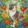 Calico Cat Tiffany Glass Floral Mosaic Garden Art - Luminous Jewel Tone Design Stained Glass Suncatcher - 5