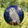 Majestic Snowy Owl Stained Glass - Mountain Night Sky Full Moon Pine Forest Decor Stained Glass Suncatcher - 1
