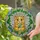 Golden Hamster 'Sunny' Stained Glass Art - Daisy Flower Leafy Vine Tiffany Design Stained Glass Suncatcher - 2