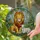 Lion Lamb Tiffany Stained Glass Art Lush Green Foliage Wildflower Mosaic Jewel Tones Stained Glass Suncatcher - 2