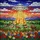 UFO Flying Saucer Stained Glass With Cows Grazing Rolling Hills & Radiant Tractor Beam Stained Glass Suncatcher - 5