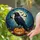 Black Crow Spooky Jack-O'-Lantern Moonlit Night Sky Stained Glass - Halloween Autumn Decor Stained Glass Suncatcher - 2