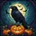 Black Crow Spooky Jack-O'-Lantern Moonlit Night Sky Stained Glass - Halloween Autumn Decor Stained Glass Suncatcher - 5
