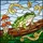 Green Frog on Log with Mushrooms - Tiffany Style Stained Glass Jewel Tones Art Stained Glass Suncatcher - 5