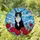 Green Eyed Tuxedo Cat Red Roses Tiffany Stained Glass Mosaic Gift for Cat Lovers Stained Glass Suncatcher - 1