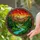 Tiffany Style River Valley Mountain Forest Art - Colorful Sky & Ornate Frame Decor Stained Glass Suncatcher - 2