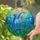 Leaping Bottlenose Dolphin Ocean Waves Seagrass - Tiffany Style Stained Glass Sunburst Jewel Tone Stained Glass Suncatcher - 2