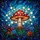Tiffany Stained Glass Mushroom Celestial Mosaic Iridescent Orbs Glowing Fungi Art Stained Glass Suncatcher - 5