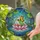 Red-Eyed Tree Frog Pink Lotus Butterfly Stained Glass Art - Aquatic Nature Decor Gift Stained Glass Suncatcher - 2