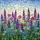 Stained Glass Wildflower Meadow - Tiffany Jewel Tone Sky Blue Yellow Mosaic Intricate Patterns Stained Glass Suncatcher - 5