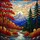 Tiffany Style Stained Glass Mountain Sunrise Autumn River Forest Scenery Window Decor Stained Glass Suncatcher - 5
