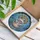 Chubby Baby Hippo with Flower Wreath & Aquatic Mosaic Stained Glass Jewel Tones Art Stained Glass Suncatcher - 3