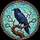 Iridescent Black Raven Stained Glass - Tiffany Style Metallic Feather Mosaic Art Stained Glass Suncatcher - 5
