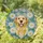 Smiling Golden Retriever Dog Tiffany Style Stained Glass Daisies Jewel Tone Floral Mosaic Stained Glass Suncatcher - 1