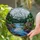 Mountain Lake River Rocky Shores Pine Forest Snow Peak Cloudy Sky Tiffany Glass Design Stained Glass Suncatcher - 2