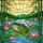 Green Spotted Frog Lily Pad Lotus Bamboo Stained Glass Art Panel Colorful Window Display Stained Glass Suncatcher - 5