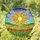 Radiant Yellow Sun Stained Glass Landscape Mosaic - Clouds Hills Earth Flowers Sky Art Stained Glass Suncatcher - 1