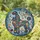 Tiffany Stained Glass Poodle Floral Mosaic Art with Swirling Vines & Organic Shapes Stained Glass Suncatcher - 1
