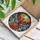 Majestic Phoenix Stained Glass Art with Mosaic Sun, Deep Blue Waves & Floral Detail Stained Glass Suncatcher - 3