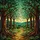Sunlit Forest Path Stained Glass Woodland Trees Ethereal Vibrant Jewel Tones Art Stained Glass Suncatcher - 5