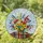 Wildflower Bouquet Stained Glass Bookshelf Art with Tiffany Jewel Tones & Radiant Sky Stained Glass Suncatcher - 1