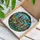 Ornate Feather Stained Glass Mosaic with Flowering Stalks & Tiffany Jewel Tones Stained Glass Suncatcher - 3