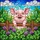 Piglet Stained Glass Fence Clover Blossom Field Tiffany Style Window Art Gift Stained Glass Suncatcher - 5