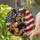 German Shepherd Dog American Flag Tiffany Style Stained Glass - Patriotic Dog Lover Gift Stained Glass Suncatcher - 2