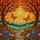 Tiffany Style Stained Glass Autumn Path, Monarch Butterflies, Wildflowers & Gnarled Trees Stained Glass Suncatcher - 5
