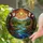 Winding River Forest Valley Luminous Sun Gnarled Trees Wildflowers Stained Glass Style Stained Glass Suncatcher - 2