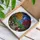 Night Landscape Stained Glass Art with Autumn Trees, Crescent Moon, Cobblestone Path & Flowers Stained Glass Suncatcher - 3