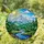 Snowy Mountain River Forest Wildflower Landscape with Sunny Sky - Jewel Tone Tiffany Art Stained Glass Suncatcher - 1