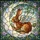 Brown Rabbit Feathered Wings Crescent Moon Mosaic Garden Tiffany Glass Jewel Tones Art Stained Glass Suncatcher - 5