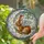Brown Rabbit Feathered Wings Crescent Moon Mosaic Garden Tiffany Glass Jewel Tones Art Stained Glass Suncatcher - 2