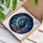 Black Cat Reading Book Crescent Moon Starry Night Stained Glass Tiffany Style Celestial Decor Stained Glass Suncatcher - 3