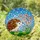 Intricate Hedgehog Stained Glass Art with Flowers & Mosaic Sky - Tiffany Jewel Tones Stained Glass Suncatcher - 1