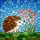 Intricate Hedgehog Stained Glass Art with Flowers & Mosaic Sky - Tiffany Jewel Tones Stained Glass Suncatcher - 5