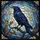 Majestic Raven Crow Stained Glass Tiffany Art Perched on Branch with Swirling Sky Stained Glass Suncatcher - 5