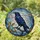 Majestic Raven Crow Stained Glass Tiffany Art Perched on Branch with Swirling Sky Stained Glass Suncatcher - 1