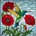 Hummingbird Red Poppy Flowers - Tiffany Glass Style with Jewel Tone Mosaic Sky Stained Glass Suncatcher - 5