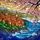 Coastal Village Stained Glass Art with Sea Cliffs, Blossoms & Cypress Trees Tiffany Style Stained Glass Suncatcher - 5