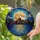 Glowing Full Moon Jagged Mountains Night Sky Water Reflection - Tiffany Stained Glass Jewel Tone Art Stained Glass Suncatcher - 2