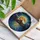 Glowing Full Moon Jagged Mountains Night Sky Water Reflection - Tiffany Stained Glass Jewel Tone Art Stained Glass Suncatcher - 3