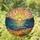 Brilliant Sun Ocean Waves Beach Pebbles Mountains Tiffany Style Stained Glass Scene Stained Glass Suncatcher - 1