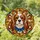 Cavalier King Charles Spaniel Dog Stained Glass Portrait Mosaic Jewel Tones for Dog Lovers Stained Glass Suncatcher - 1