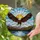 Bald Eagle in Flight Tiffany Stained Glass Mountain Lake Sunburst Panoramic Vista Stained Glass Suncatcher - 2